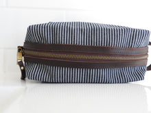 Lightly Waxed Canvas and Leather Toiletry Bag