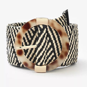 Woven Straw Stretch Belt