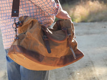 Men's Waxed Canvas & Leather Overnight/Weekend bag - Vintage Style