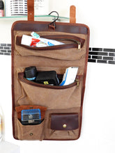 Leather & Canvas Men's Hanging Toiletry Bag