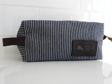 Lightly Waxed Canvas and Leather Toiletry Bag