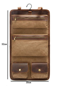 Leather & Canvas Men's Hanging Toiletry Bag