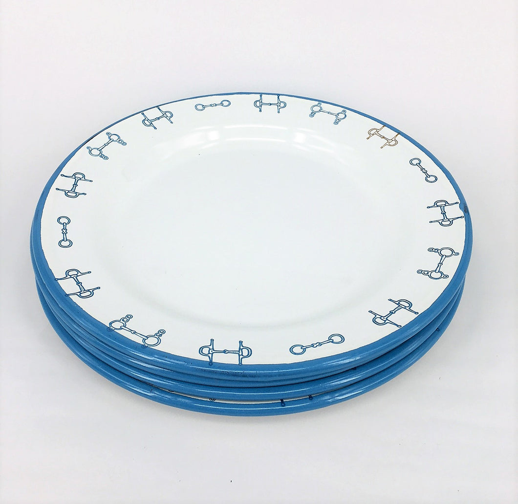 Enamel Plates - Set of 4 Horse Bit design