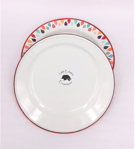 Bulk Enamel Plates - 2 x Set of 6 Colourful Raindrops (12 plates total)